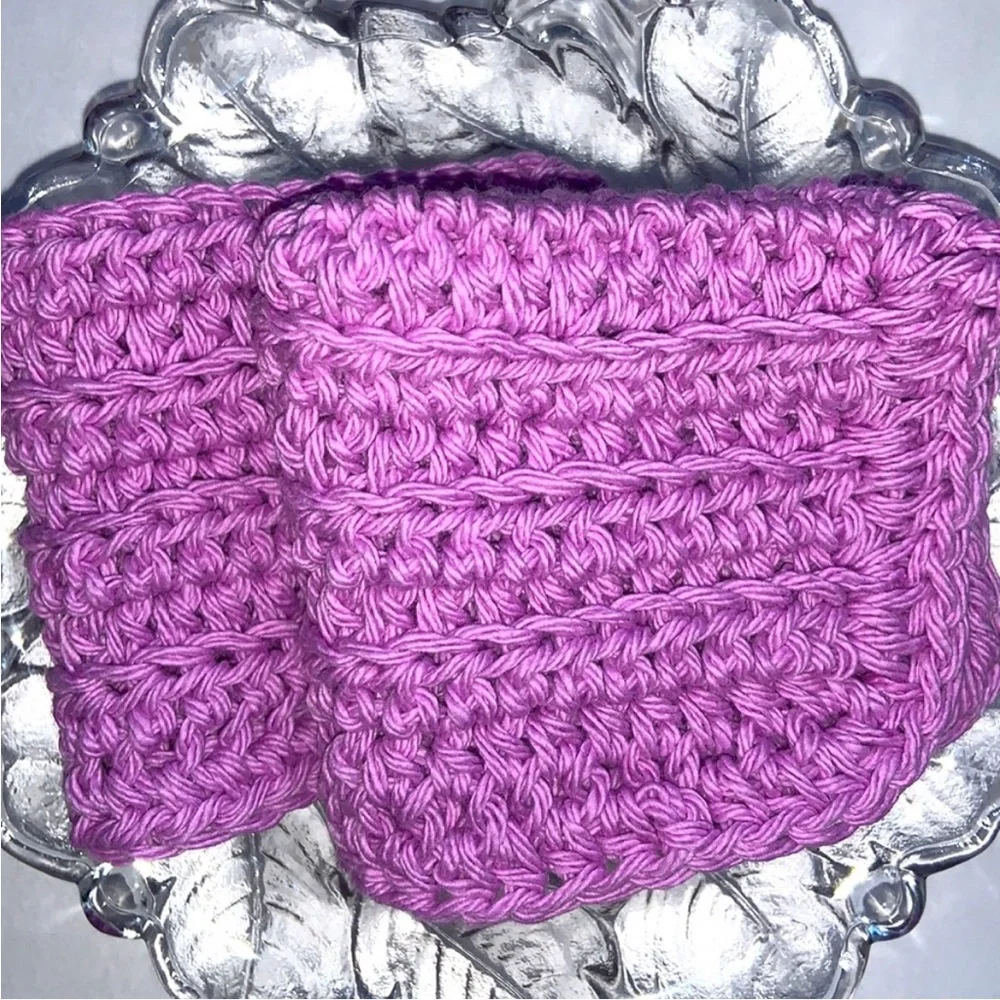 Hand Crafted Colorful Lavender Cotton Crochet All Purpose Dish or Wash Cloths